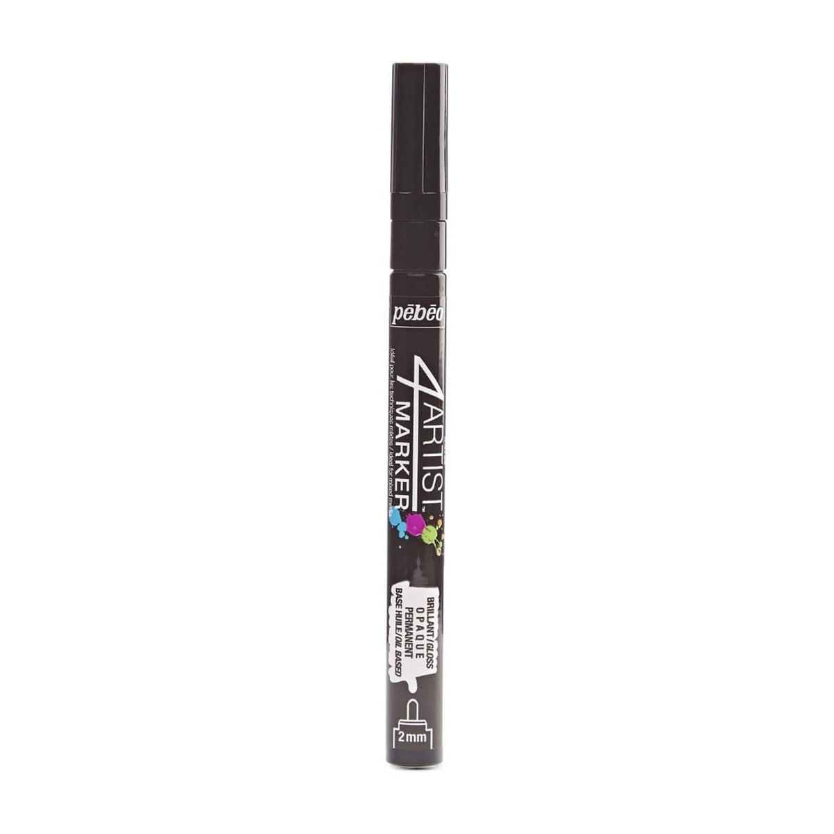 Pebeo 4Artist Marker маслен маркер 2 мм, объл връх — Black
