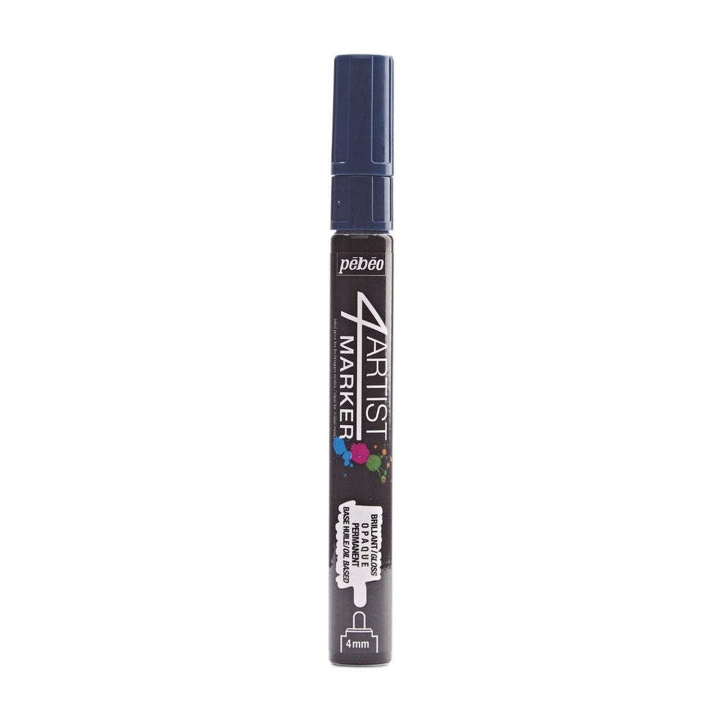 Pebeo 4Artist Marker маслен маркер 4 мм, объл връх — Deep Blue