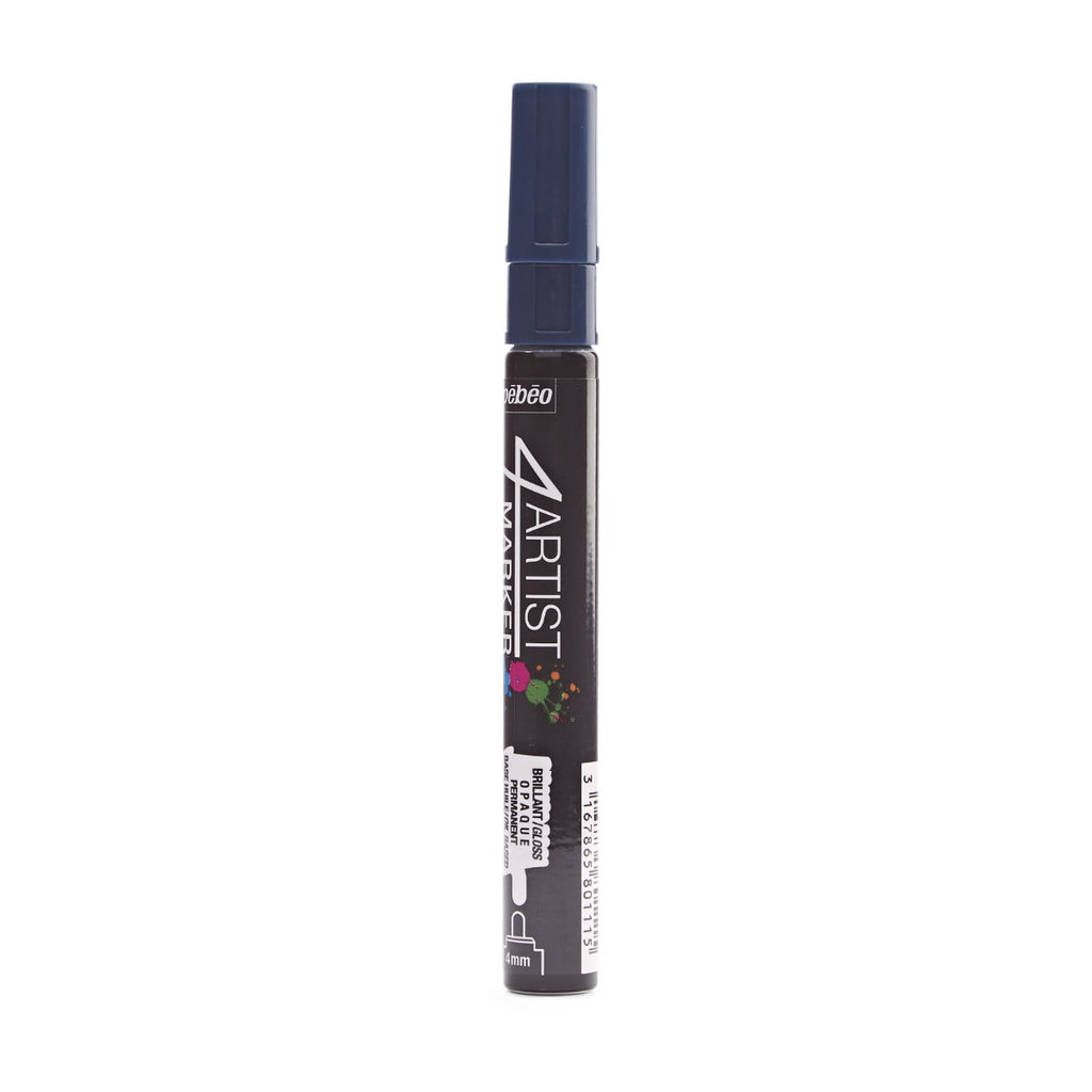 Pebeo 4Artist Marker маслен маркер 4 мм, объл връх — Deep Blue