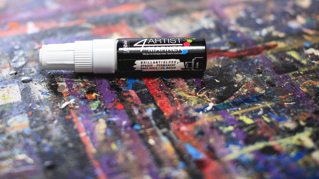 Pebeo 4Artist Marker маслен маркер 8 мм, скосен връх — White