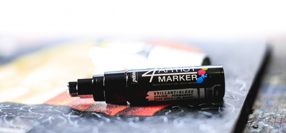 Pebeo 4Artist Marker маслен маркер 15 мм, плосък връх — Black