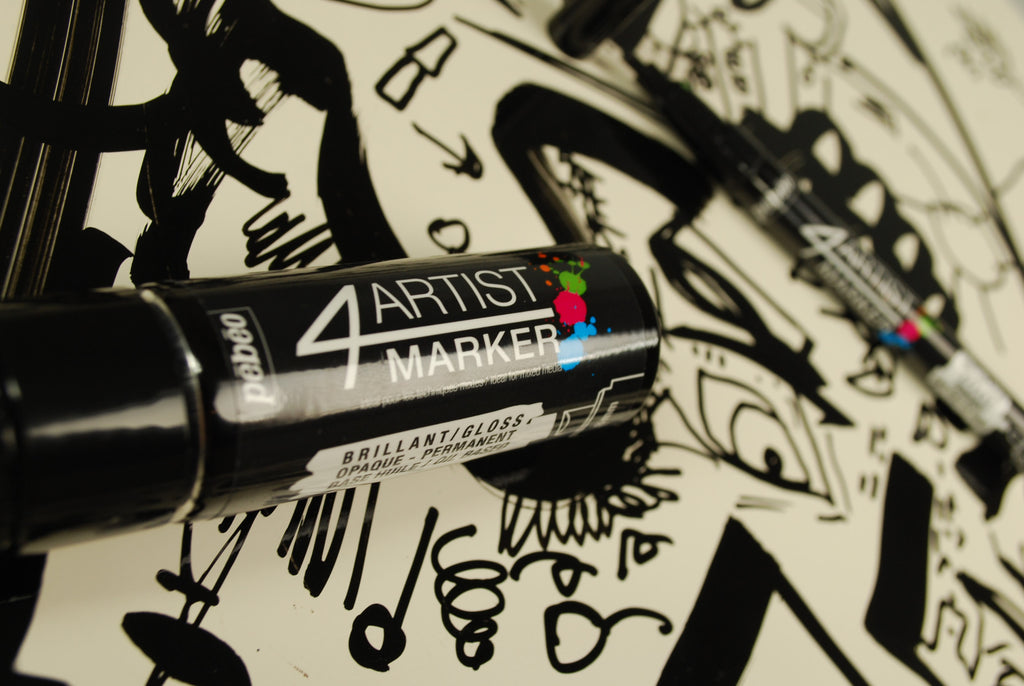 Pebeo 4Artist Marker маслен маркер 8 мм, скосен връх — Black