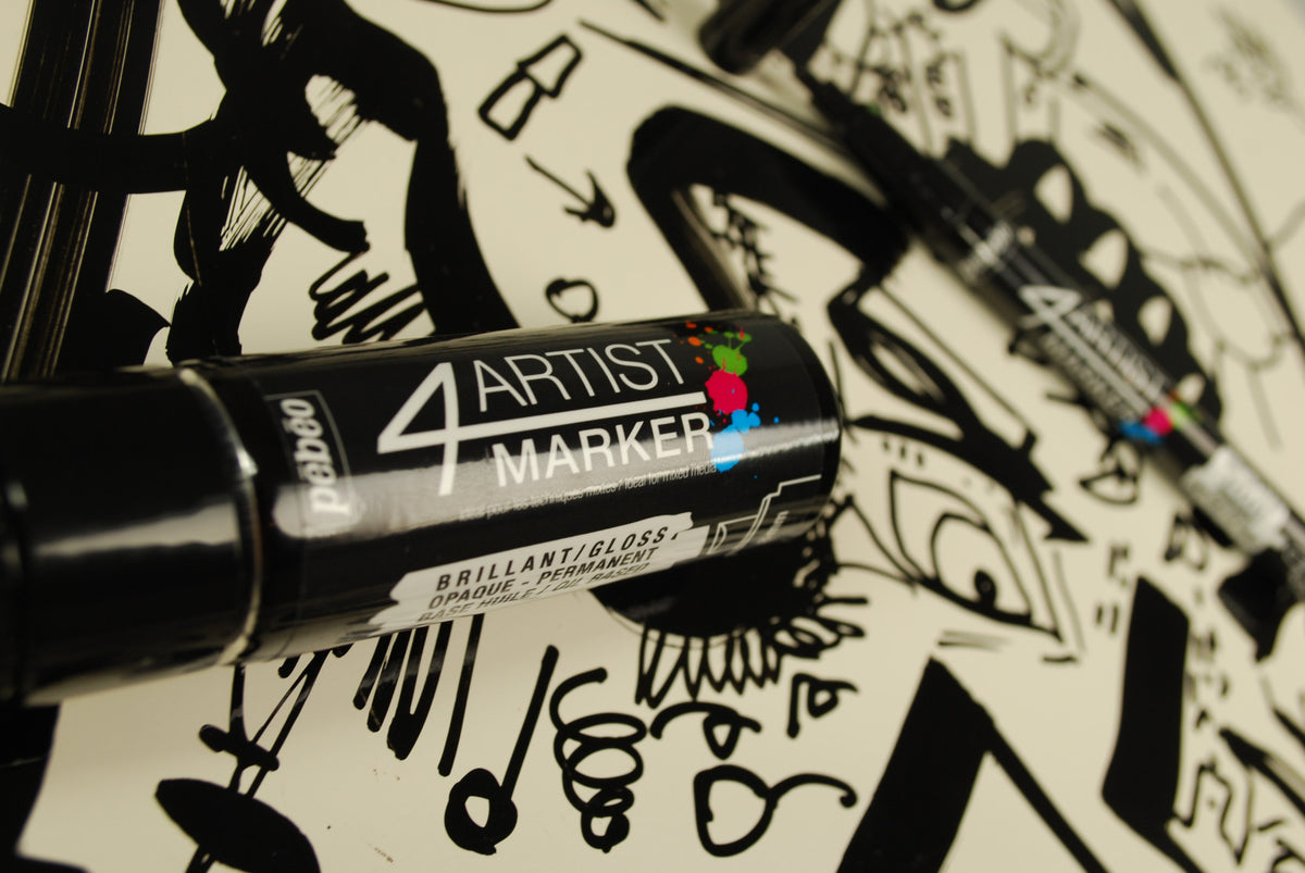 Pebeo 4Artist Marker маслен маркер 8 мм, скосен връх — Black